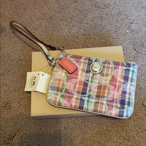 COACH multicolor small wristlet (brand new)